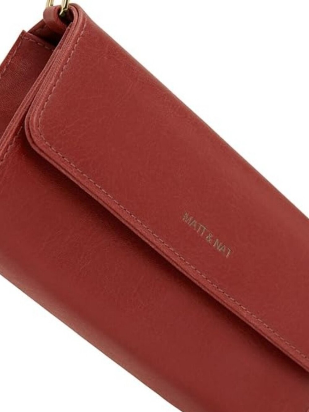 Matt & Nat Drew Arbour Maroon Leatherette Crossbody with Gold Hardware